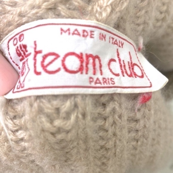 Team Club handmade wool blend taupe knit hooded cardigan/ jacket. Size S/M. - Picture 6 of 10